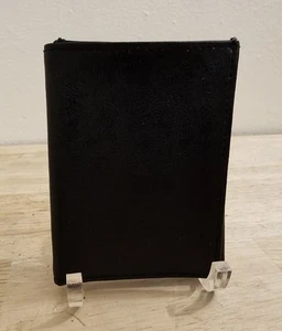Black Leather Trifold Men's Wallet - Picture 1 of 5