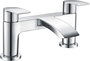 Bath Tap Waterfall Bathroom Bathtub Mixer Taps 2 Holes Tub Tap Monobloc Bath Fi - Picture 1 of 8