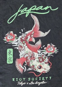 Riot Society Japan Tokyo x Los Angeles Mens Long Sleeve Two Sided T-Shirt Size L - Picture 1 of 4