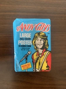 Póster grande a todo color Donruss Andy Gibb 1978 paquete de cera sin abrir - Imagen 1 de 2