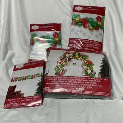 Kit Arco Globo Tiempo Vacaciones, 2 Guirnaldas Globo y HOHOHO Fiesta de Navidad NUEVO Foto 1 de 4