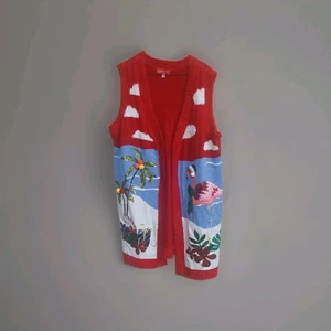 Blizzard Bay Weihnachts Strickjacke Pullover Damen groß Pailletten verziert offen - Bild 1 von 7