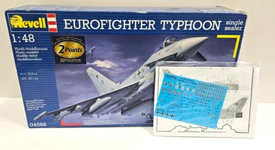 1/48 REVELL EUROFIGHTER TYPHOON SINGLE SEAT + MODEL MAKER 60TH ANNIV. DECALS - Image 1 of 3