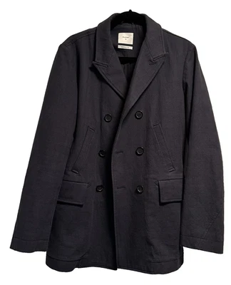 Billy Reid Peacoat Made in Italy Size M Dark Blue 100% Cotton Lightweight - Image 1 of 4