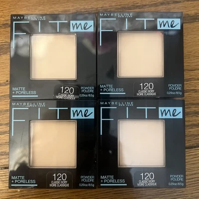 New Maybelline Fit Me 120 Classic Ivory Face Powder Lot Of Four  Matte&Pore - Image 1 of 4