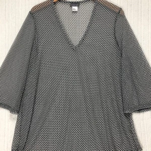 Jordan Taylor Bluse Oberteil Damen Größe S schwarz weiß Chevron 3/4 Arm - Bild 1 von 7