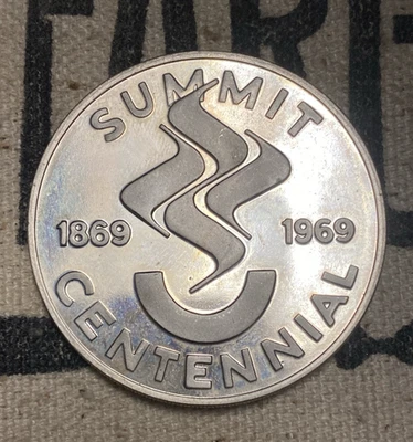 1969 City of Summit New Jersey Centennial Sterling Silver Coin - Franklin Mint - Image 1 of 4