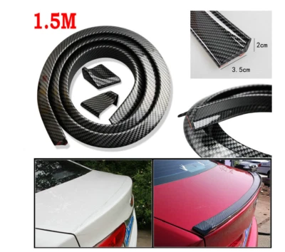 Alerones traseros para coche Nissan alas labio 3D fibra de carbono maletero techo cola moldura 1,5 m Foto 1 de 4