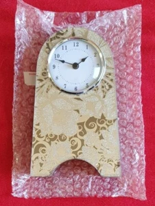 Glitzi Clock - 22cm Tall. Mirror Finish With Flower Glitter Pattern - Picture 1 of 5