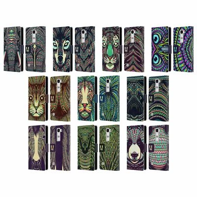 HEAD CASE DESIGNS AZTEC ANIMAL FACES LEATHER BOOK WALLET CASE FOR LG PHONES 2 - Image 1 of 4