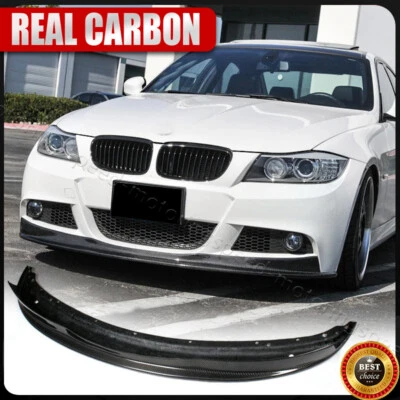 For BMW 3-Series E90 E91 325i LCI M Sport 2009-2012 REAL Carbon Front Bumper Lip - Image 1 of 4