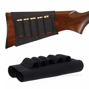 US 5 Rounds Shotgun Buttstock Ammo Pouch 12 Gauge Cartridge Hunting Ammo Holder - Picture 1 of 8