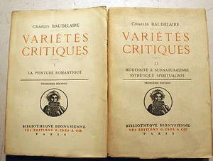BAUDELAIRE/VARIETES CRITIQUES/SURNATURALISME/ESTHETIQUE SPIRITUALISTE/ CRES/1924 - Imagen 1 de 1