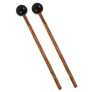 1 Pair Hollow Drum Hammer Steel Tongue Drumstick Rubber Head Drum Mallets UK - Picture 1 of 12