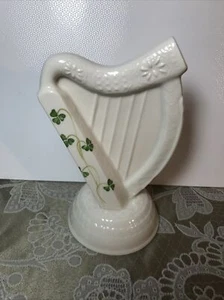 Donegal China By Belleek Irish Porcelain Shamrock White Harp 18CM 7" Tall - Picture 1 of 6
