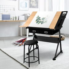 Architect Drafting Table Tilt Drawing Desk Board & Stool Set Art Drawer Craft