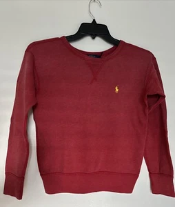 Women's POLO Ralph Lauren Crewneck Sweatshirt Size S Red -blue Tag Yellow Pony - Picture 1 of 8