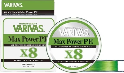 VARIVAS Max Pawer PE  X8 Lime Green Color 14.5/16.7/20.2/24.1/28.6/33lb 150/200m - Image 1 of 4