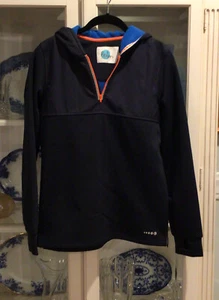 Boden Youth  Jacket 13-14 Years Navy  1/4 zip Hooded (Fleece Lined) EUC - Picture 1 of 8