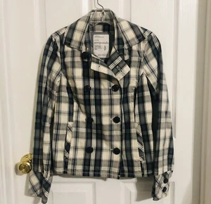 Aeropostale Brand Black & While Plaid Top/Jacket Size Small - Picture 1 of 4