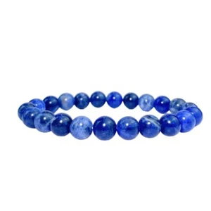 WOMENS BEADS BRACELET NATURAL LAPIS LAZULI ELASTIC BAND GIFT MENS BRACELET - Picture 1 of 7