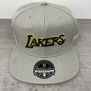 Mitchell & Ness LA Lakers 50th Anniversary Gray/Gold Fitted Cap - Size 8 - Picture 1 of 11