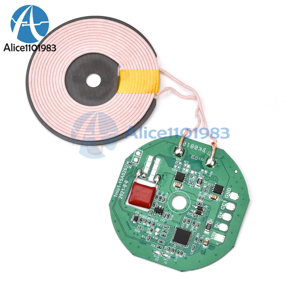 12V 1.5A Wireless Charger Module Fast Charging Board PCB Circuit Board Coil DIY - Image 1 of 1