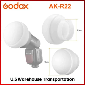 US Godox AK-R22 Collapsible Diffusion Dome, Diffuser for Godox V1 pro Round Head - Picture 1 of 13