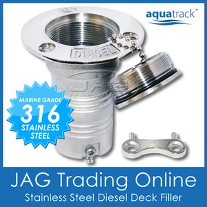 38mm (1-1/2") 316 STAINLESS STEEL DIESEL BOAT DECK FILLER & KEY - Tank Deck Fill - Picture 1 of 3