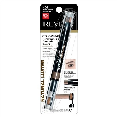 REVLON Colorstay Browlights Pomade Pencil MEDIUM BROWN 408 eyebrow Eye Brow - Image 1 of 4