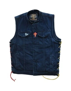 Milwaukee Leather Brute Vest Concealed Carry Black Denim Club Style Men’s Sze M - Picture 1 of 24
