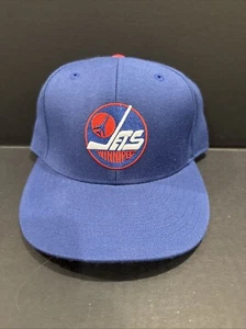 Winnipeg Jets 7 1/2 Mitchell & Ness Pro Model NHL 100% Wool Plain Logo - Picture 1 of 5