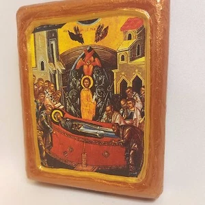 Dormition of The Mother of God Rare Russian and Greek Byzantine Icon Art - Picture 1 of 12