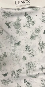 Lenox Green Butterfly Meadow Toile Cloth Table Runner 14” X 90” Water Resistance - Picture 1 of 1