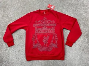 Liverpool Football Club Logo Print Pullover Sweatshirt mens Size M pit-pit 21 in - Picture 1 of 21
