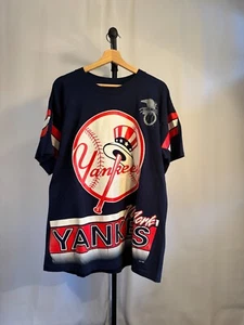 Vintage 1994 New York Yankees Salem Sportswear AOP T-Shirt Large USA Made - Picture 1 of 5