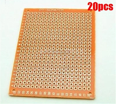 20Pcs 5 X 7 Cm Prototype Paper Pcb FR4 Universal Board Prototyping Pcb Kit tt