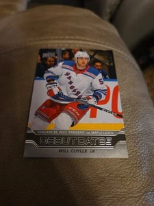 Inserto date debutto Upper Deck Will Cuylle 2023-24 HOCKEY #DD-4 New York Rangers - Foto 1 di 2