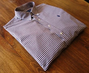 Camicie casual da uomo slim fit Ralph Lauren taglia M marrone e bianco - Foto 1 di 12