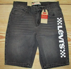 YOUTH BOYS LEVI'S BIG BOYS 502 CHARCOAL BLACK DENIM SHORTS SIZE 16 (28) - Picture 1 of 2