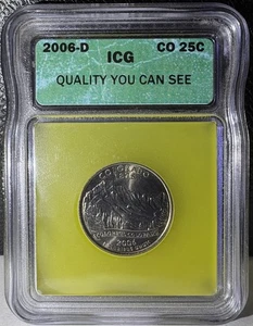 2006-D Colorado State Quarter ICG Quality You Can See Yellow Sample Slab - Picture 1 of 2