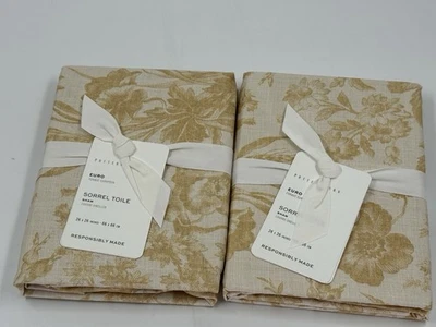 Novo com etiquetas Conjunto/2 FARDAS DE TOILE POTTERY BARN AZEL, EURO COLHEITA OURO - Imagem 1 de 3