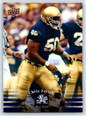 2013 Upper Deck Chris Zorich Notre Dame Fighting Irish #54 - Image 1 of 2