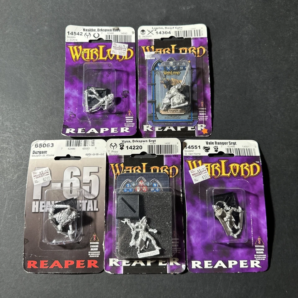 Miniaturas Reaper: Lote de 5 figuras selladas (metal) sin pintar sin montar B2190 Foto 1 de 1