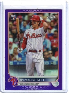 2022 Topps Chrome Update Bryson Stott Purple Refractor Rookie RC USC154 - Picture 1 of 2
