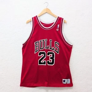 Vintage Champion Michael Jordan #23 Chicago Bulls Red Jersey Size 48 - Picture 1 of 11