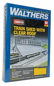 Capanno ferroviario scala HO Walthers Cornerstone 933-2984 con kit tetto trasparente - Foto 1 di 2