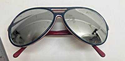 Gafas de sol vintage STYLE EYES rojo blanco azul espejo deportista años 70 Foto 1 de 4