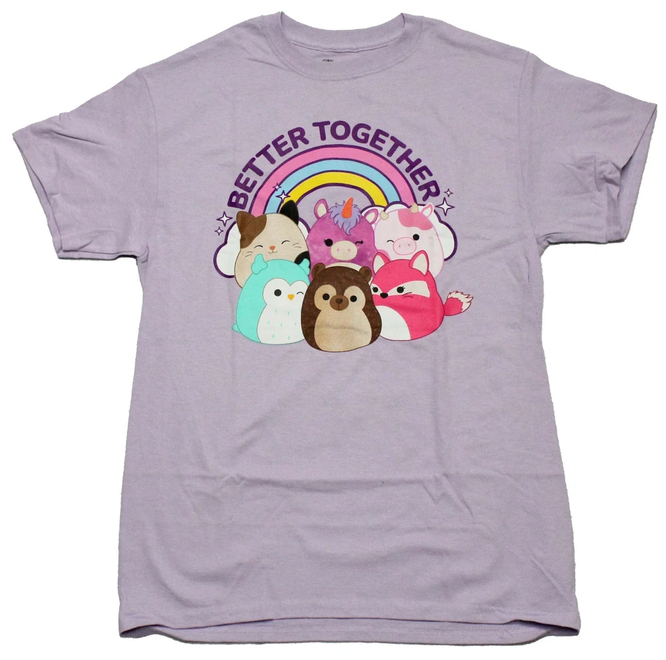 Nueva camiseta para adultos Squishmallows - Better Together Group Under Rainbow Foto 1 de 1