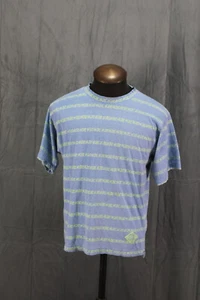 Vintage Surf Shirt - Gotcha Blue with Green Coral Stripe Pattern - Men's Medium - Picture 1 of 9